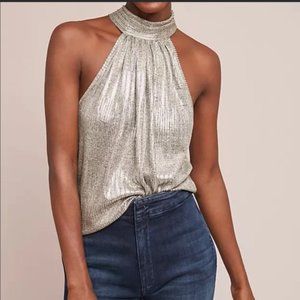 Maeve | Tops | Maeve By Anthropology Metallic Halter Top Size XL